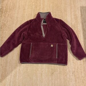 Plush Carhartt Jacket in Burgundy